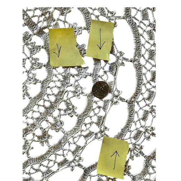 Handmade 22" Diameter Crocheted Cotton Doily - Picture 10 of 12